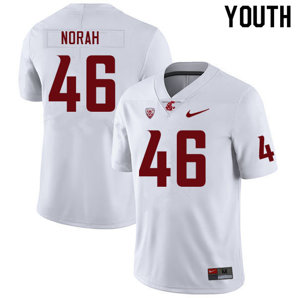 Youth #46 Cole Norah Washington State Cougars College Football Jerseys Sale-White - Click Image to Close
